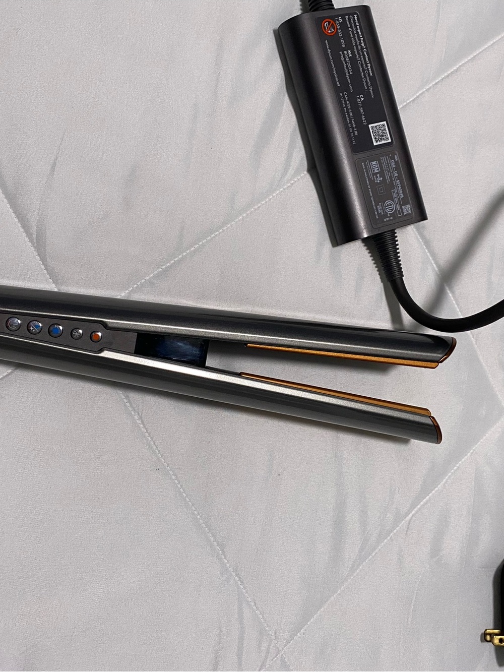 Dyson Metallic Gray and copper Air straight flat like new no box used a few